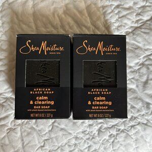 2 Shea Moisture African Black Bar Soap 8 oz Calm & Clearing Bath Shower